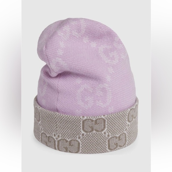 Gucci Monogram-Jacquard Reversible Wool Beanie - Size Small New with Tags - Picture 3 of 5